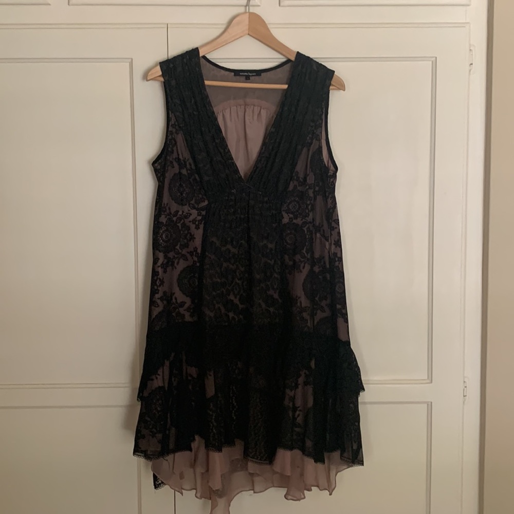 Nanette Lepore Black & Blush Lace Dress